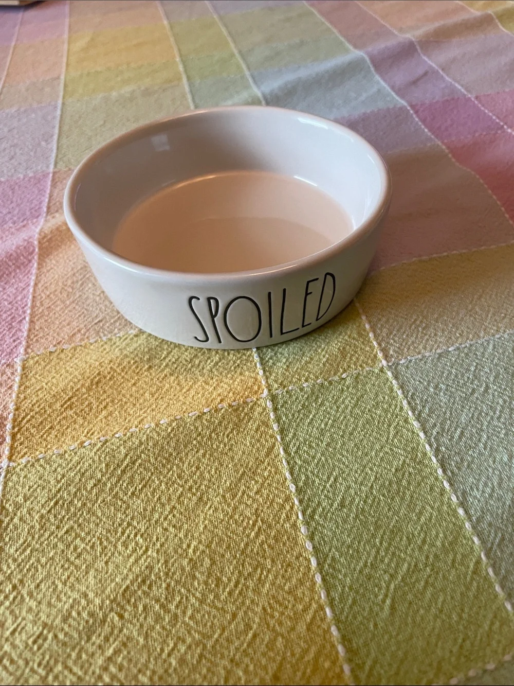Rae Dunn White Ceramic Dish with Black Logo